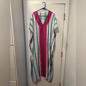 Pitusa Pink and Blue Patterned Swim Coverup